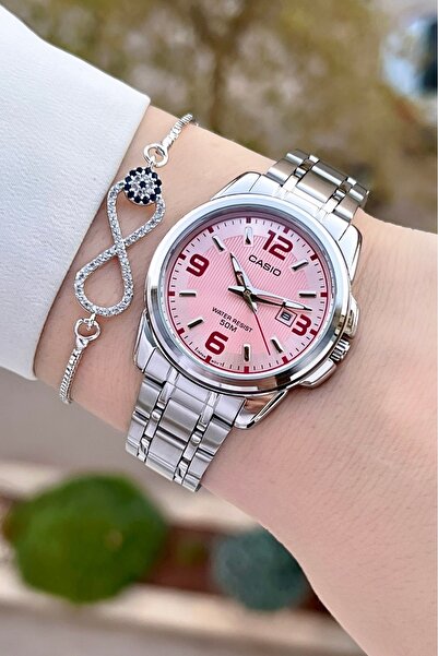 Casio Gümüş Pembe Renk Kadın Kol Saat