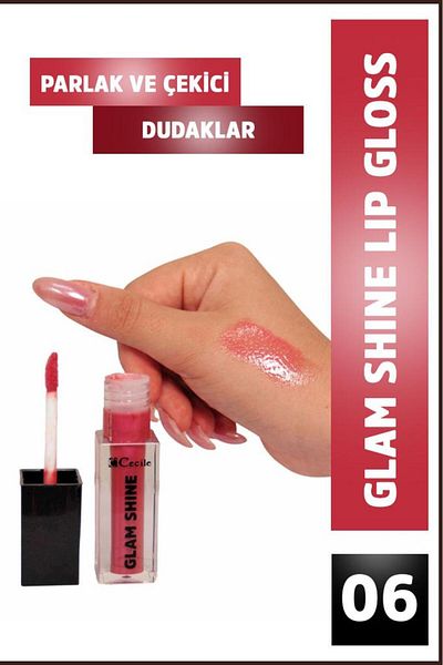 Cecile Glam Shine 06-Pink Honey Gloss (Very Striking Color of Summer Evenings)