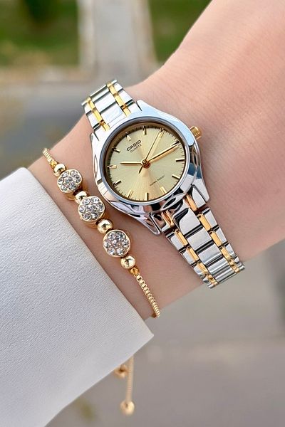 Casio Gold Silver Color Women's Wristwatch