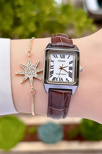 Casio White Brown Color Women's Wristwatch