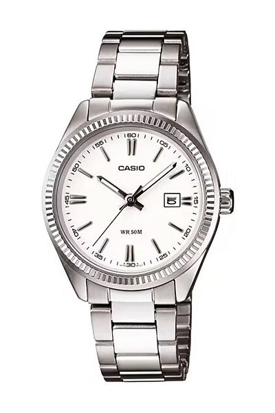 Casio ساعة يد نسائية فضية اللون
