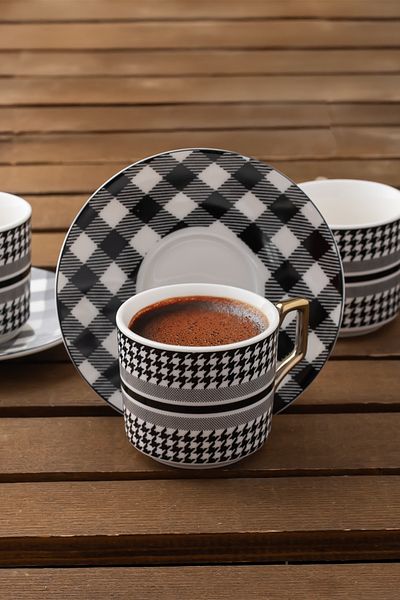 Porsima Yky098-6 2-Piece 4-Piece Porcelain Turkish Coffee Cup Set Luxury Coffee Cup Set 100ml