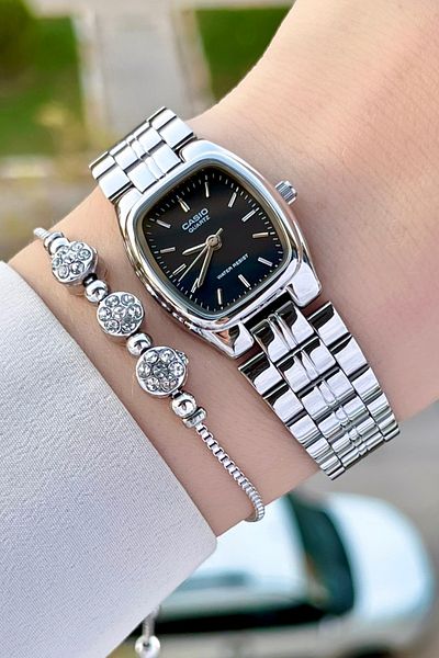 Casio Silver Black Color Women's Wristwatch