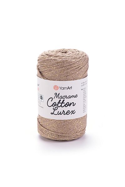 Yarnart Macrame Cotton Lurex - Glitter Macrame Hand Knitted Beige-735