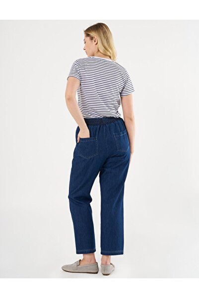 Kayra Bağcıklı Denim Pantolon Lacivert