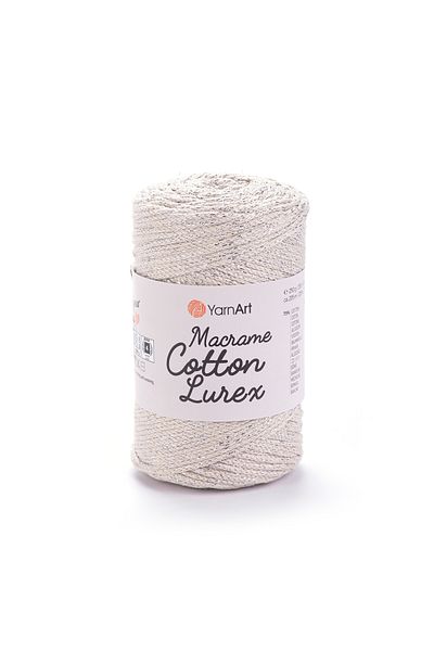 Yarnart Macrame Cotton Lurex - Glitter Macrame Πλεκτή στο χέρι Σκούρα Κρέμα-725