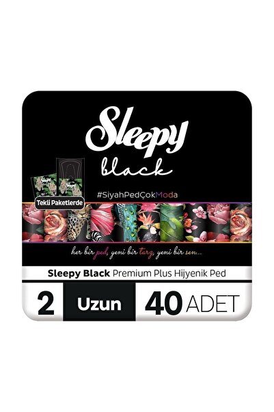Sleepy Black Premium Plus Hijyenik Ped Uzun 40 Adet Ped