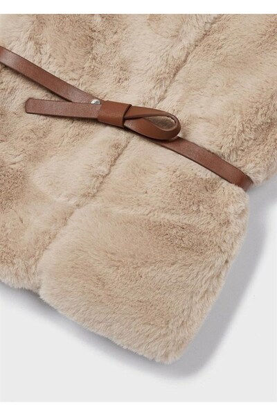 MAYORAL Girl's Fur Vest with Belt Detail