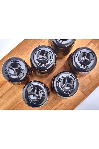 JASPER Jpr-00101 245 ml Black 6 Pieces Glass Jar Salt Shaker Pepper Shaker Spice Rack Set Spice Set