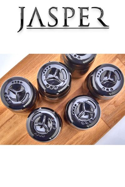 JASPER Jpr-00101 245 ml Black 6 Pieces Glass Jar Salt Shaker Pepper Shaker Spice Rack Set Spice Set