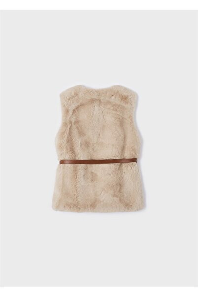 MAYORAL Girl's Fur Vest with Belt Detail