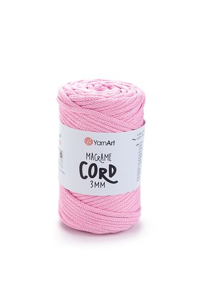 Yarnart Κορδόνι Macrame 3 Mm - Μακραμέ Χειροποίητο Πλεκτό Σχοινί Ροζ-762