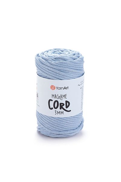 Yarnart Κορδόνι Macrame 3 Mm - Μακραμέ Χειροποίητο Πλεκτό Σχοινί Baby Blue-760