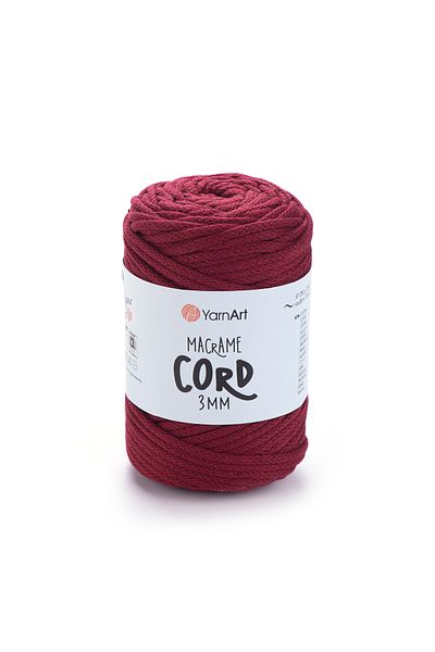 Yarnart Macrame Cord 3 Mm - Macrame Hand Knitting Thread Claret Red-781