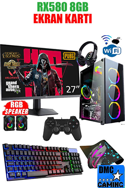 Dmc N165x (PUBG,GTA 5) I7 3770,16GB RAM,500GB HDD,256GB SSD,RX580,24"oyuncu Masaüstü Bilgisayarı