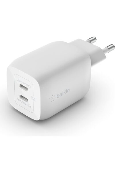 Belkin Çift Usb-c Power Delivery Gan Duvar Şarj Cihazı 65w