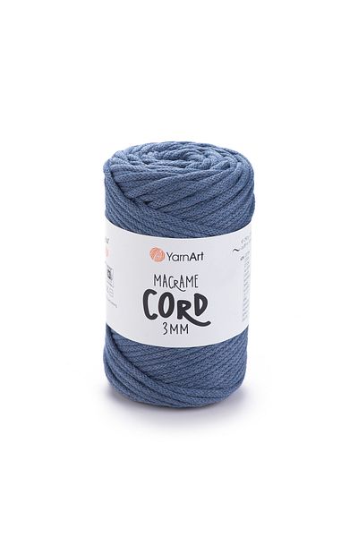 Yarnart Snur Macrame 3 Mm - Ață de tricotat manual Macrame Blue Denim-761