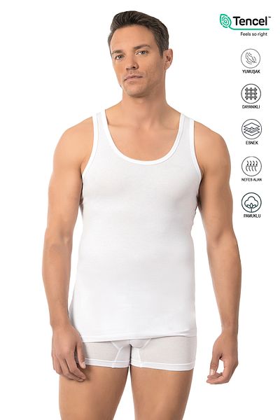ÖZKAN underwear Özkan 10852 Pack Men's Premium Fabric Cotton Modal Flexible Comfortable Thick Strap Undershirt