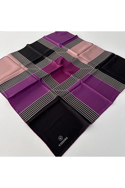 Vissona Μωβ Μεταξωτό Φουλάρι Twill - IPK4107