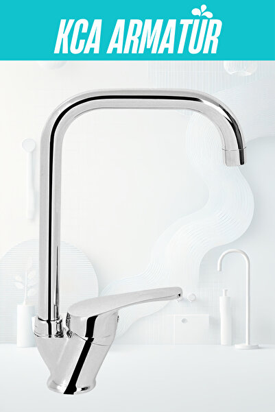 KCA ARMATÜR Mutfak Evye Bataryası Köşe Borulu