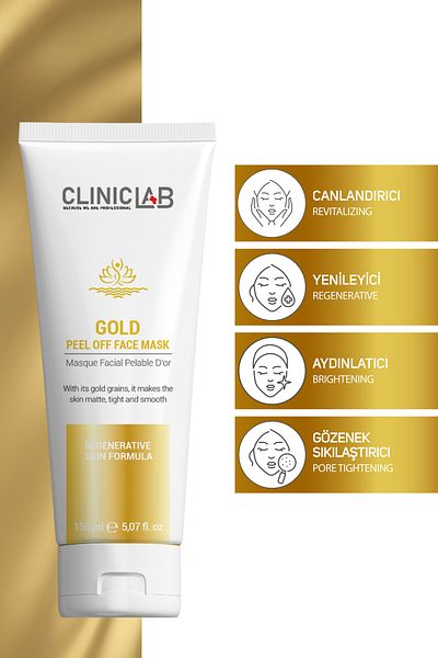 Cliniclab Pro Soyulabilir Altın Yüz Maskesi 150 ml