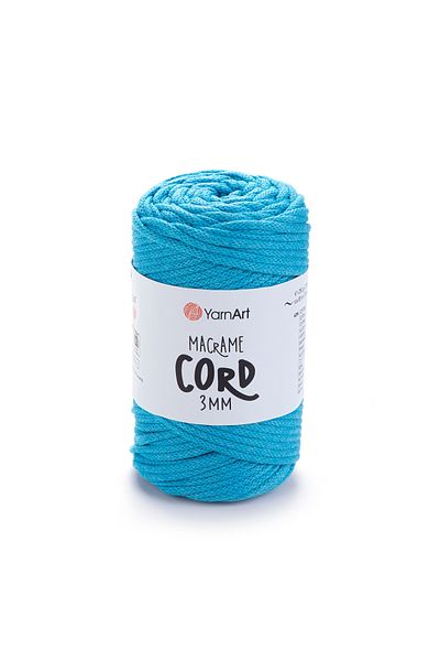 Yarnart Κορδόνι Macrame 3 Mm - Μακραμέ Χειροποίητο Πλεκτό Σχοινί Μπλε-763