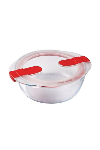 Pyrex 1.1L Round Storage Container for Microwave with Lid