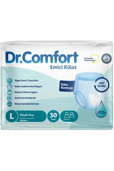 Dr.Comfort Adult Absorbent Diaper Panties - L Large 360 Pieces (12Pk*30)