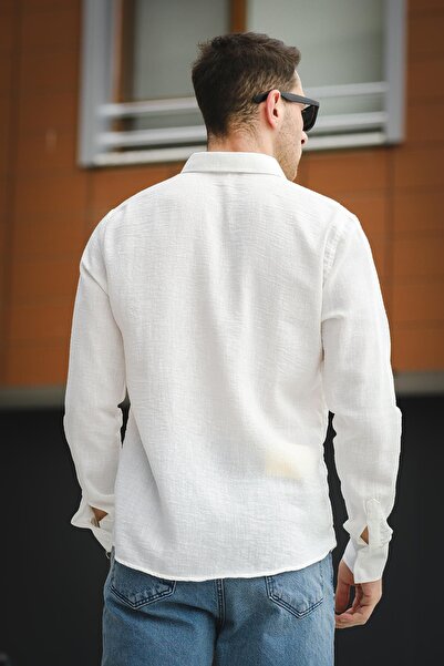 Oksit Cămașă pentru bărbați cu guler cu nasturi cu model ondulat Piatris