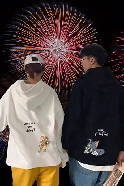 Pamuklu Kapşonlu Sweatshirt Çift Sevgili Kombinleri Couple Clothing