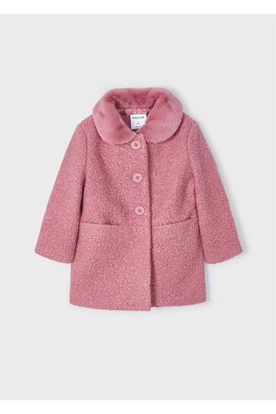 MAYORAL Girl's Boucle Coat 4409 - Fur Collar