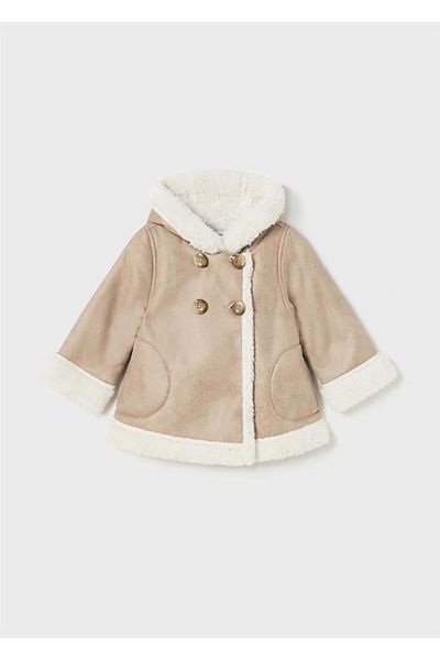 MAYORAL Baby Girl Hooded Suede Coat