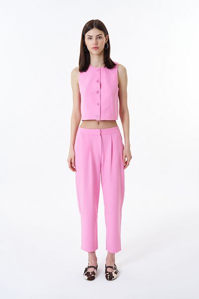 Quzu Fabric Elastic Waist Trousers