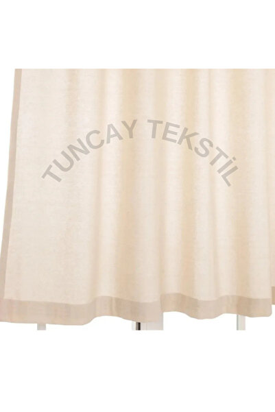 TUNCAY TEKSTİL %100 Pamuklu Vintage Keten Perde Sade Düz Doğal Dokuma Güneşlik Pencere Perdesi Buldan