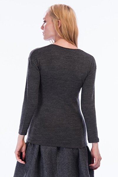 Cotton Mood 8387101 Acrylic Long Sleeve Blouse Fume