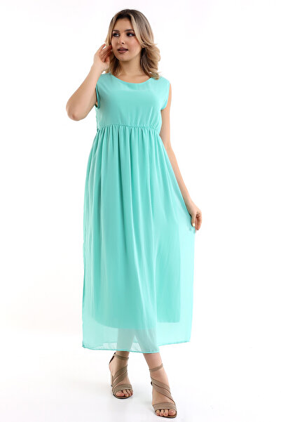 Cotton Mood Cs6804 Chiffon Long Dress Plain Mint