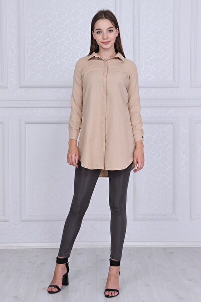 Cotton Mood 9072734 Şamre Long Sleeve Shirt Beige