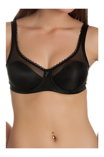 Yeni İnci Γυναικείο σουτιέν Underwire Minimizer Support Μαύρο 1640-