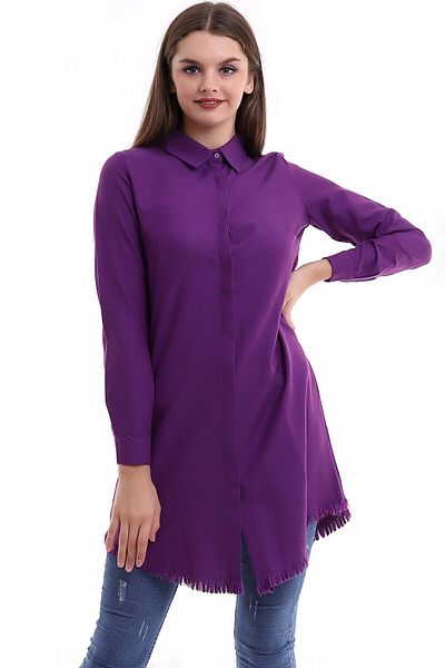 Cotton Mood 21332853 Rochie Fustă Cămașă lungă cu ciucuri Murdum