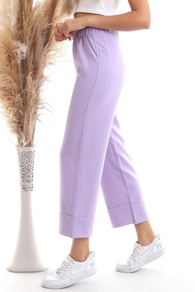 Cotton Mood 20343275 Azra Elastic Waist Double Leg Trousers Lila