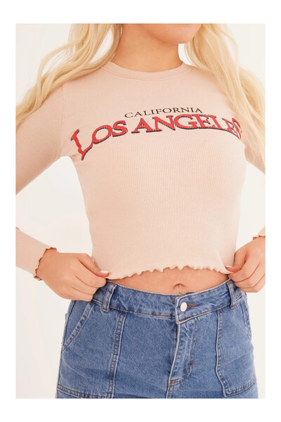 Cotton Mood 23254241 Camisole Los Angeles Printed Crop Blouse Tas