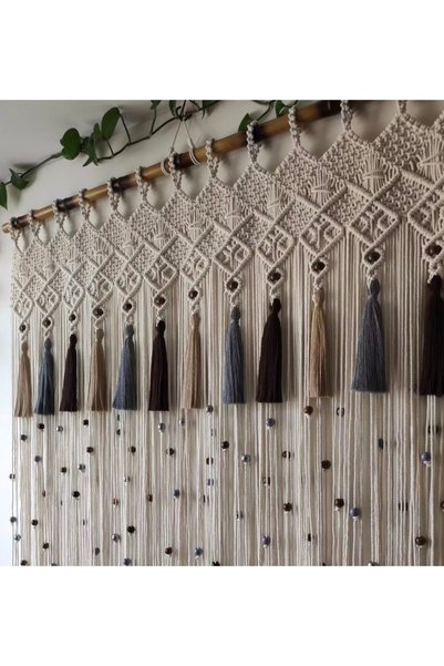 CESSE HOME renkli boncuklu makrome perde