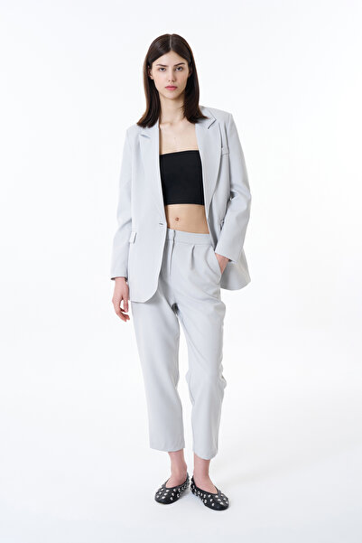 Quzu Штани з еластичним поясом, світло-сірі