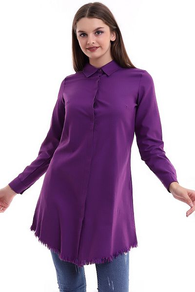 Cotton Mood 21332853 Rochie Fustă Cămașă lungă cu ciucuri Murdum