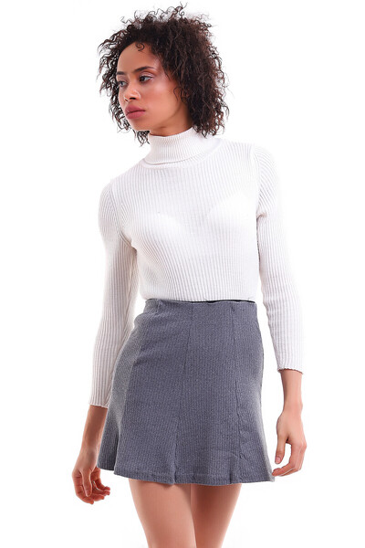 Cotton Mood 200613173 Camisole with Elastic Waist, Short Skirt with Inserts Fume