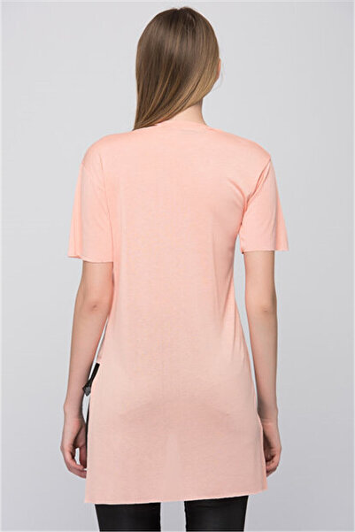 Cotton Mood 8101001 Keep Calm Printed Left Neck Cutout Short Sleeve Tunic Pudra