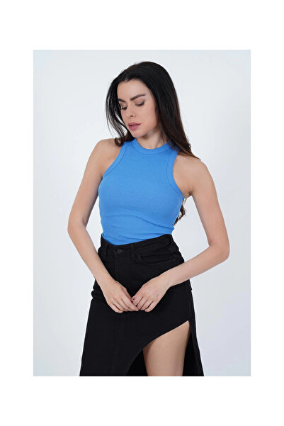 Cotton Mood 23254307 Camisole Crew Neck Piping Athlete BLUE