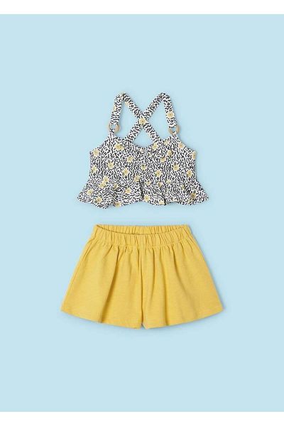 MAYORAL Girl's Cross Strap Shorts 2 Piece Set