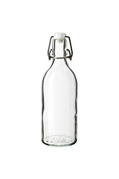 IKEA Dekoratif Ve Pratik Küçük Boy 0.5 Lt Kilitli Kapaklı Cam Şişe
