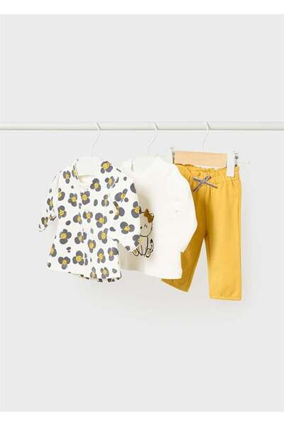 MAYORAL Newborn Girl Cat Detailed 3-piece Set